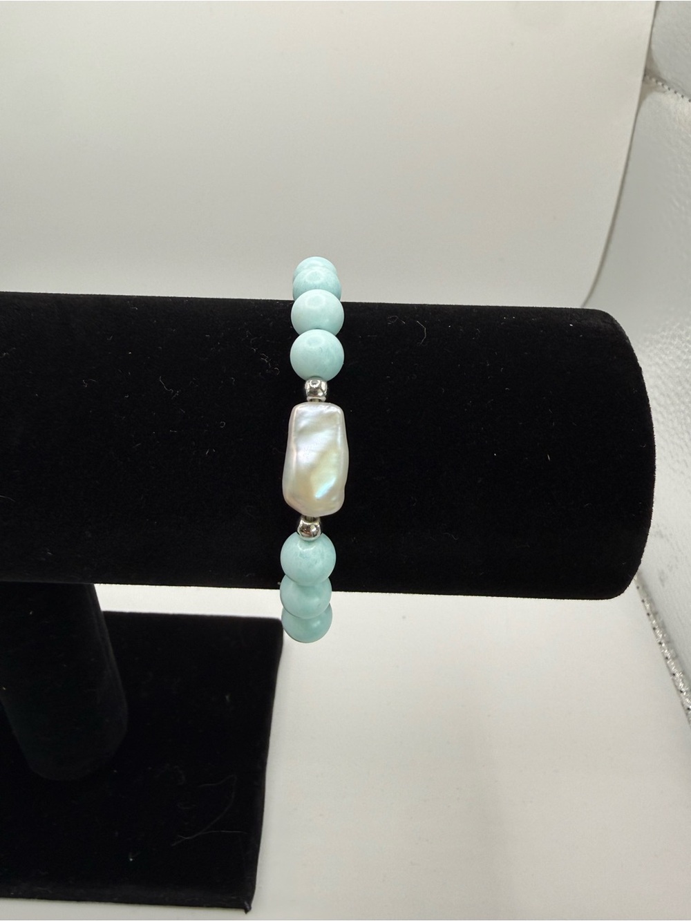 Park Lane Aqua Beaded Bracelet with Baroque Pearl